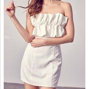 Do+Be white ruffle top dress